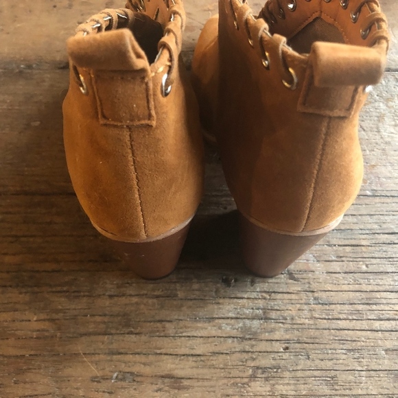 Sould Out Camel Colored Faux Suede Booties 8 - Picture 5 of 6
